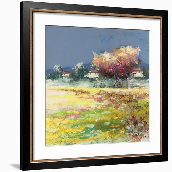 Albero nel prato-Luigi Florio-Framed Art Print