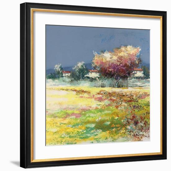 Albero nel prato-Luigi Florio-Framed Art Print