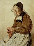 A Girl Knitting-Albert Anker-Framed Giclee Print