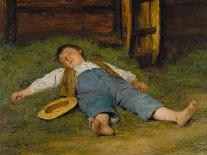 Fillette endormie dans les bois-Albert Anker-Framed Giclee Print