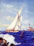 "Sailing by the Lighthouse," Country Gentleman Cover, August 1, 1938-Albert B. Marks-Framed Giclee Print