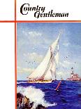 "Sailing by the Lighthouse," Country Gentleman Cover, August 1, 1938-Albert B. Marks-Framed Premier Image Canvas