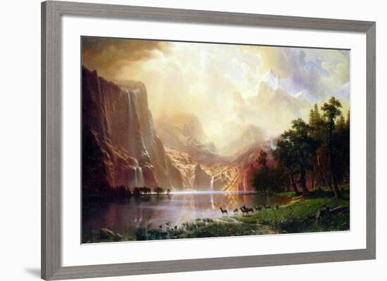 Albert Bierstadt Between the Sierra Nevada Mountains-Albert Bierstadt-Framed Art Print