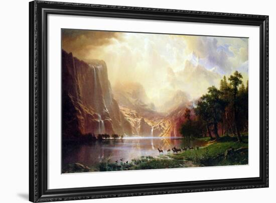 Albert Bierstadt Between the Sierra Nevada Mountains-Albert Bierstadt-Framed Art Print