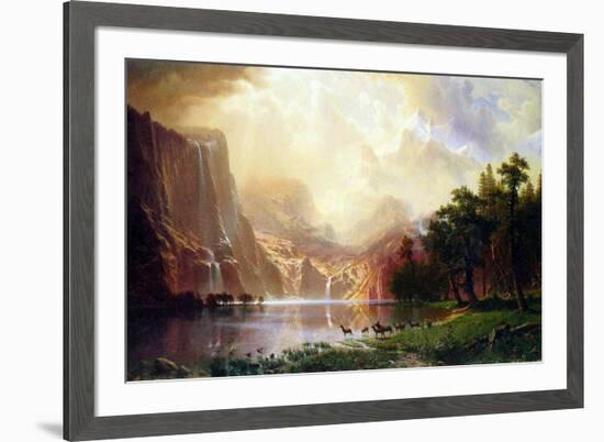 Albert Bierstadt Between the Sierra Nevada Mountains-Albert Bierstadt-Framed Art Print