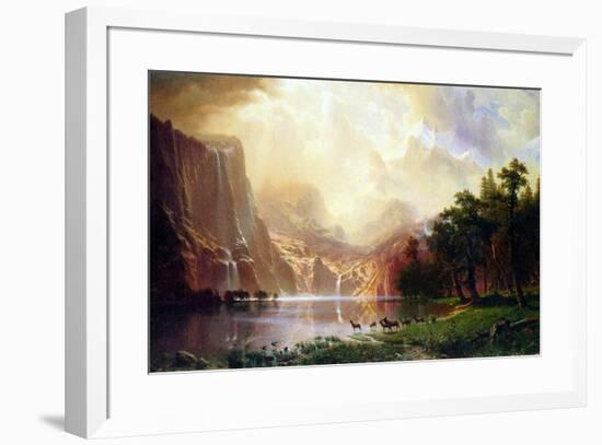 Albert Bierstadt Between the Sierra Nevada Mountains-Albert Bierstadt-Framed Art Print