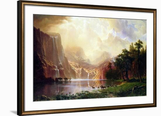 Albert Bierstadt Between the Sierra Nevada Mountains-Albert Bierstadt-Framed Premium Giclee Print