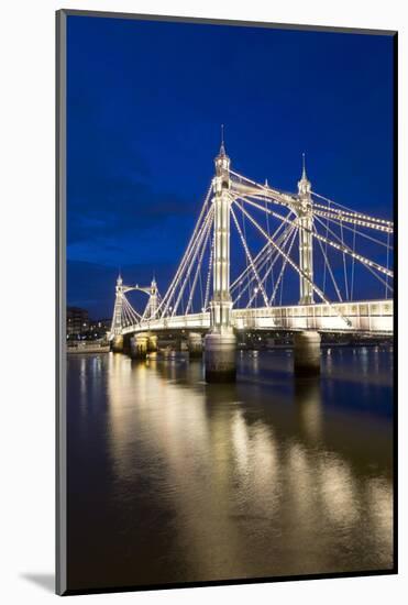 Albert Bridge and River Thames at Night, Chelsea, London, England, United Kingdom, Europe-Stuart-Mounted Photographic Print