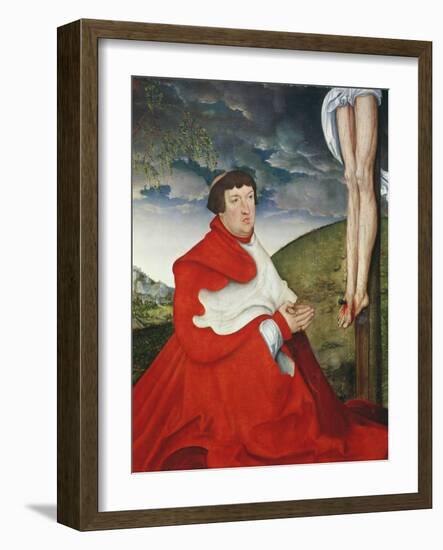 Albert, Cardinal Elector of Mainz at the Foot of the Cross (Detail of 244970)-Lucas Cranach the Elder-Framed Giclee Print