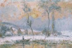 Lever du Soleil, par la Neige, sur L'Etang de Chalon-Moulineux-Albert Charles Lebourg-Laminated Giclee Print