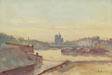 The Banks of the River Meuse in Overschi, 1897 (W/C on Paper)-Albert-Charles Lebourg-Giclee Print