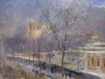 Quai De La Tournelle and Notre-Dame De Paris, 1909-Albert-Charles Lebourg-Framed Giclee Print