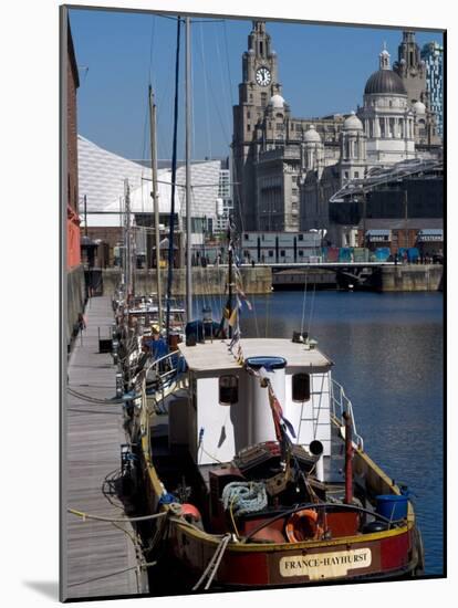 Albert Dock, with View of the Three Graces Behind, Liverpool, Merseyside-Ethel Davies-Mounted Photographic Print