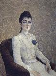 Portrait de jeune fille à la robe blanche-Albert Dubois-Pillet-Mounted Giclee Print