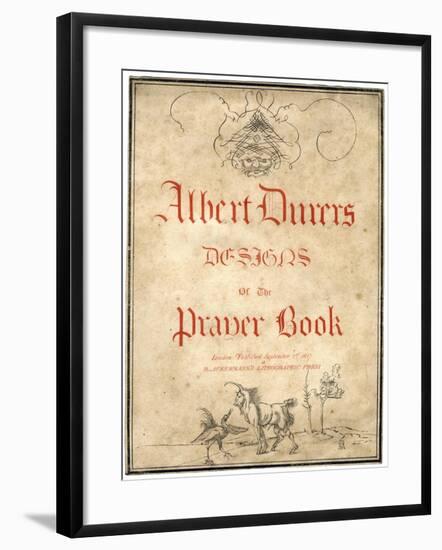 Albert Dürer's Designs for the Prayer Book, 1817-Albrecht Durer-Framed Giclee Print