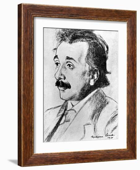 Albert Einstein (1879-195), German-Swiss Mathematician and Theoretical Physicist, 1920-Hermann Struck-Framed Giclee Print