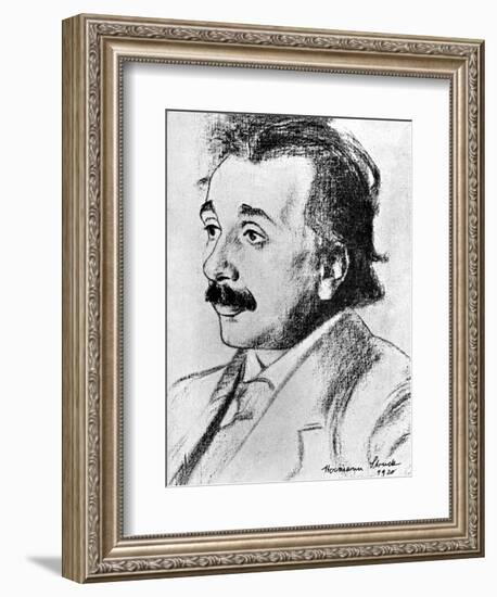 Albert Einstein (1879-195), German-Swiss Mathematician and Theoretical Physicist, 1920-Hermann Struck-Framed Giclee Print