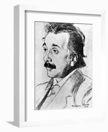 Albert Einstein (1879-195), German-Swiss Mathematician and Theoretical Physicist, 1920-Hermann Struck-Framed Giclee Print