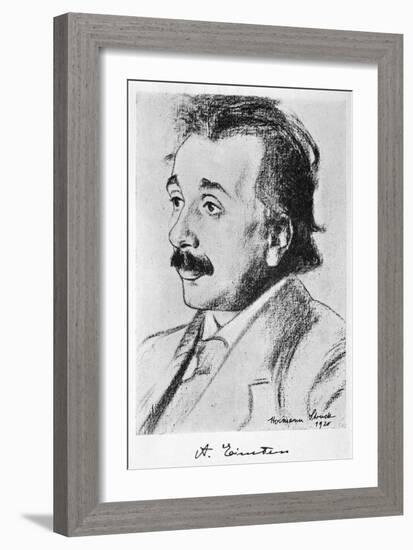 Albert Einstein German Born Physicist in 1920-null-Framed Premium Giclee Print