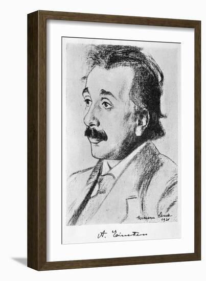 Albert Einstein German Born Physicist in 1920-null-Framed Premium Giclee Print