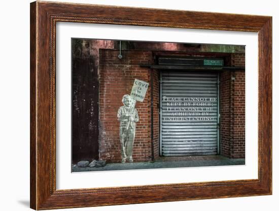 Albert Einstein "Love Is the Answer" NYC Wall Scene with Quote-null-Framed Photo