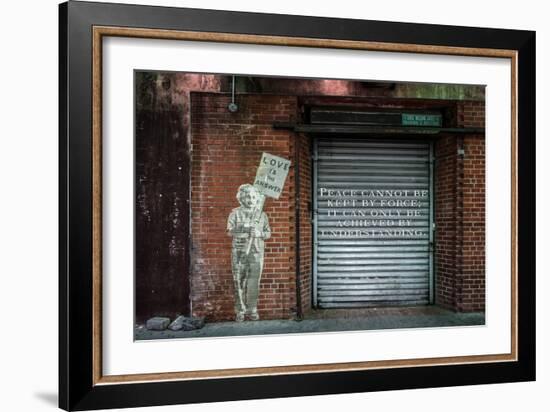 Albert Einstein "Love Is the Answer" NYC Wall Scene with Quote-null-Framed Photo