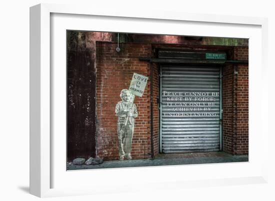 Albert Einstein "Love Is the Answer" NYC Wall Scene with Quote-null-Framed Photo