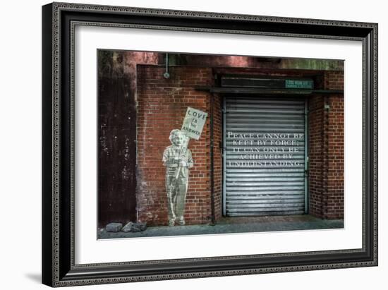 Albert Einstein "Love Is the Answer" NYC Wall Scene with Quote-null-Framed Photo