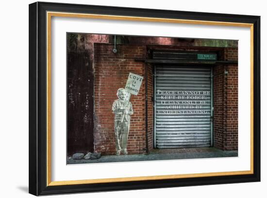 Albert Einstein "Love Is the Answer" NYC Wall Scene with Quote-null-Framed Photo