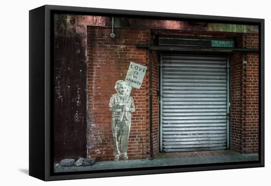 Albert Einstein "Love Is the Answer" NYC Wall Scene-null-Framed Stretched Canvas
