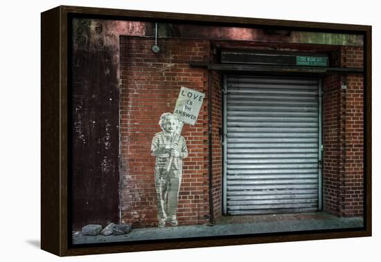 Albert Einstein "Love Is the Answer" NYC Wall Scene-null-Framed Stretched Canvas