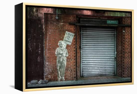 Albert Einstein "Love Is the Answer" NYC Wall Scene-null-Framed Stretched Canvas