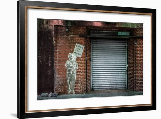 Albert Einstein "Love Is the Answer" NYC Wall Scene-null-Framed Photo