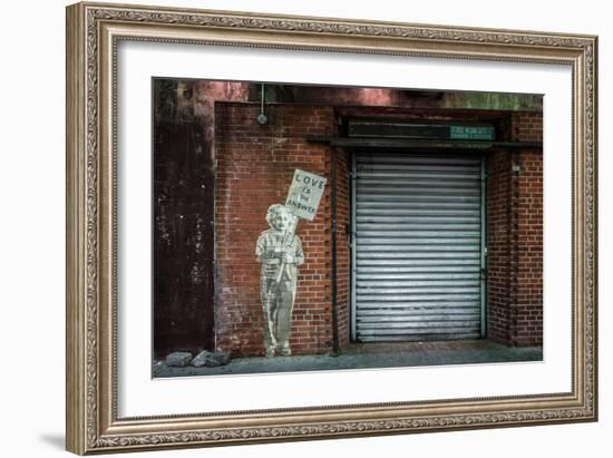 Albert Einstein "Love Is the Answer" NYC Wall Scene-null-Framed Photo