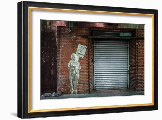 Albert Einstein "Love Is the Answer" NYC Wall Scene-null-Framed Photo