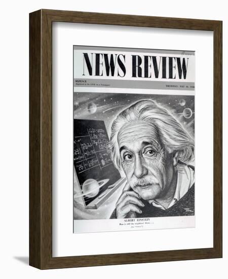 Albert Einstein on the Cover of 'News Review', 16th May 1946-English School-Framed Giclee Print