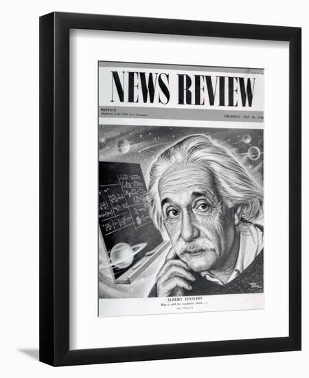 Albert Einstein on the Cover of 'News Review', 16th May 1946-English School-Framed Giclee Print