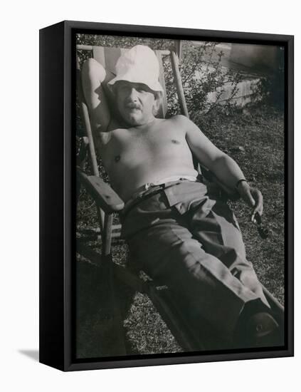 Albert Einstein Sunbathing in 1932-null-Framed Stretched Canvas
