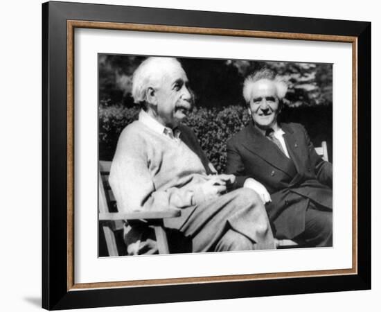 Albert Einstein with Israel's Prime Minister, David Ben-Gurion-null-Framed Photo