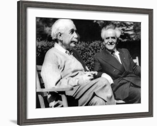 Albert Einstein with Israel's Prime Minister, David Ben-Gurion-null-Framed Photo