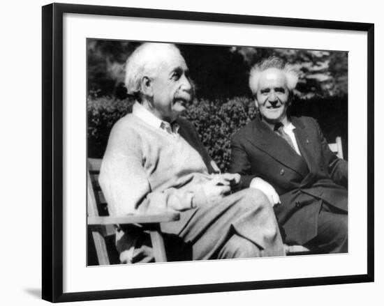 Albert Einstein with Israel's Prime Minister, David Ben-Gurion-null-Framed Photo