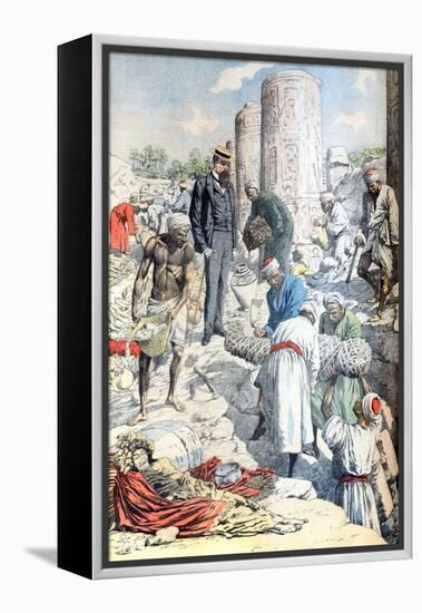 Albert Gayet Archaeological Dig Antinopolis Egypt (Jan 1904)-null-Framed Premier Image Canvas