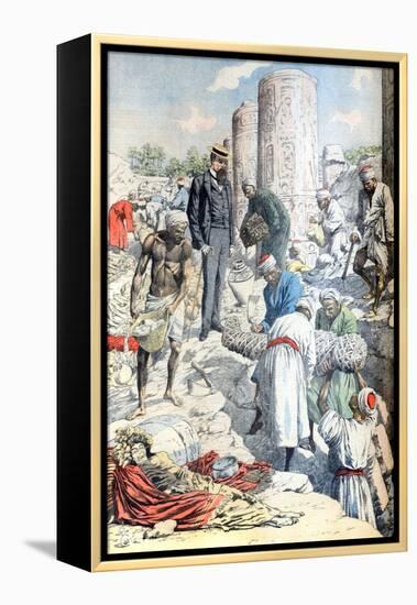 Albert Gayet Archaeological Dig Antinopolis Egypt (Jan 1904)-null-Framed Premier Image Canvas