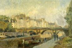 View of the Pont Neuf and the Ile De La Cite, Paris, Late 19Th/Early 20th Century-Albert Lebourg-Framed Giclee Print