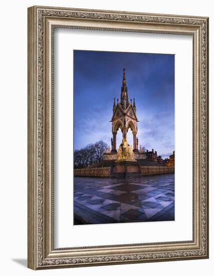 Albert Memorial at dusk, Kensington Gardens, London, England, United Kingdom, Europe-Charles Bowman-Framed Photographic Print