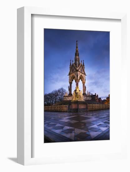 Albert Memorial at dusk, Kensington Gardens, London, England, United Kingdom, Europe-Charles Bowman-Framed Photographic Print