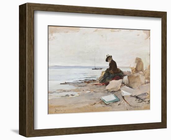 Albert Stevens - Painter at the Beach-null-Framed Giclee Print