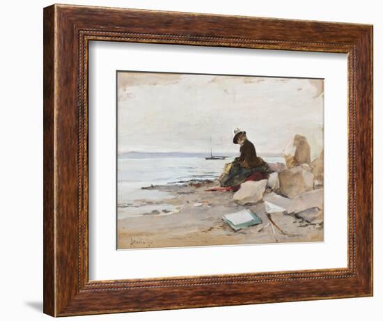 Albert Stevens - Painter at the Beach-null-Framed Giclee Print