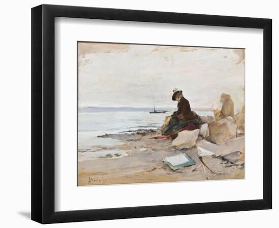 Albert Stevens - Painter at the Beach-null-Framed Giclee Print