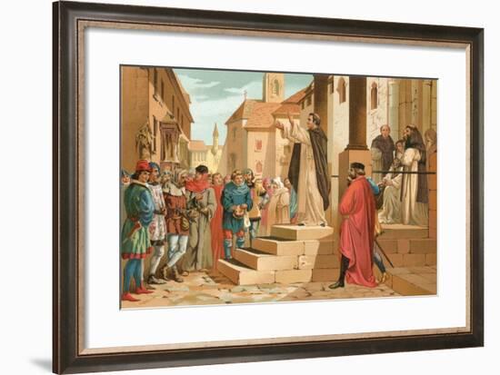 Albert the Great Preaching in Paris-J. Serra-Framed Giclee Print